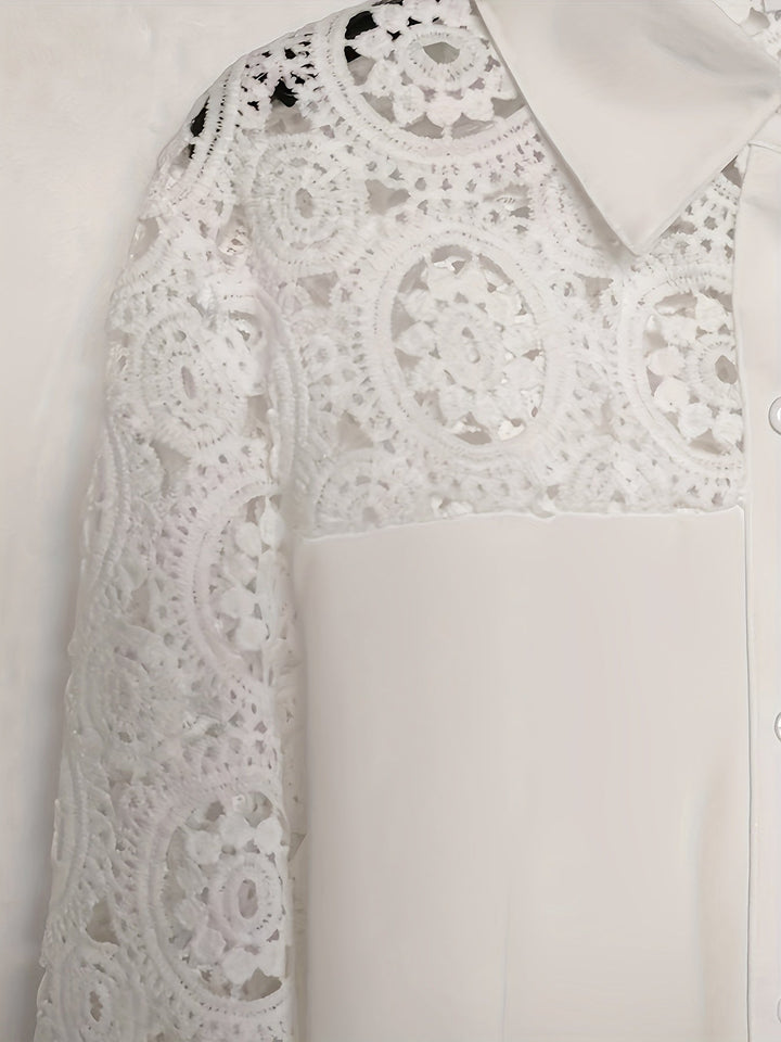 Blouse Zenaida Kanten pour Femmes avec Fermeture Boutonnée, Col Classique et Manches Longues - Élégance et Style Intemporel