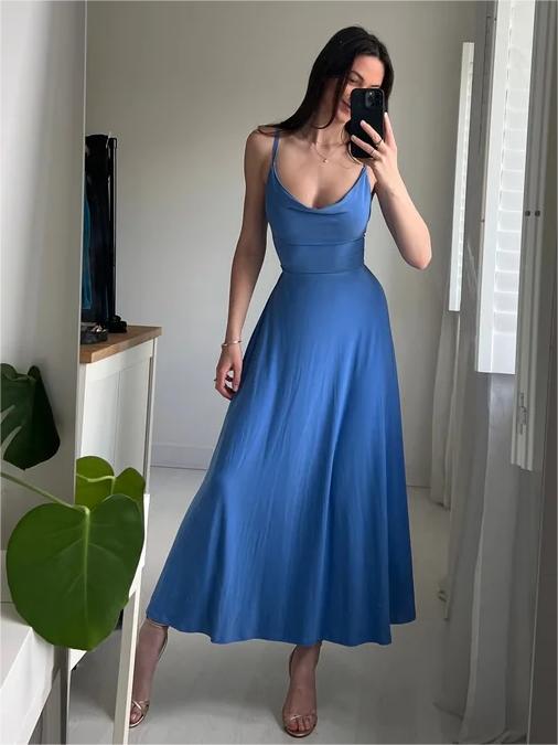 Laurice - Robe Maxi Drapée Élégante pour une Apparence Rafinée