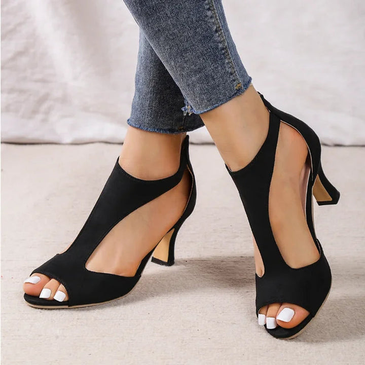 Echo - Talons pour femmes élégantes en noir, rose et crème pour un look raffiné