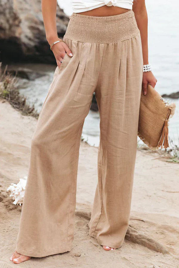 Élégant pantalon en coton et lin d'Alexandra