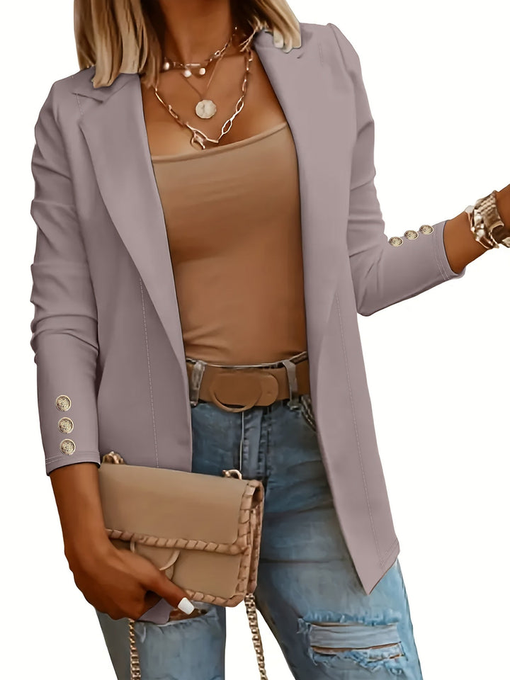 Albina | Blazer élégant à ouverture frontale pour femmes - Vêtement de travail décontracté et élégant parfait