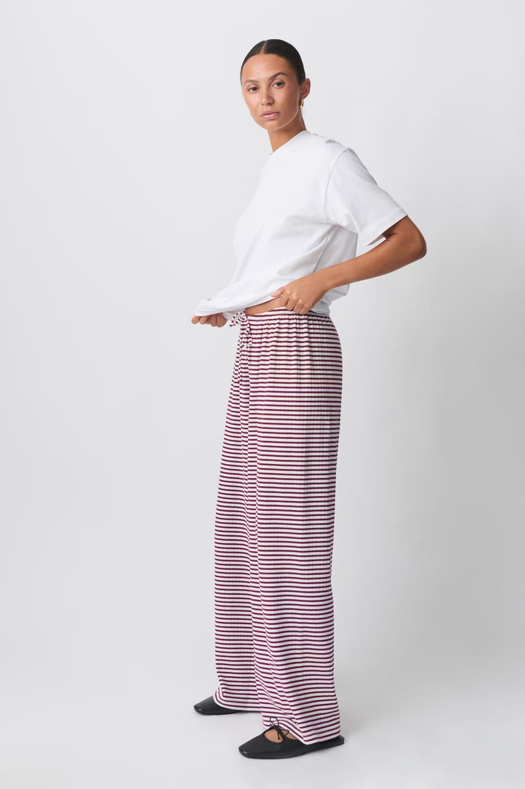 Elise - Pantalon lounge rayé élégant pour un confort maximal