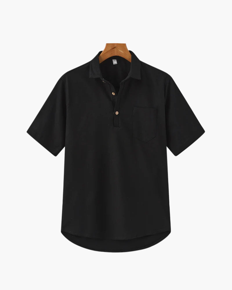 Polo en Lin en de Thiago Zomerse pour Hommes avec Poche Pratique