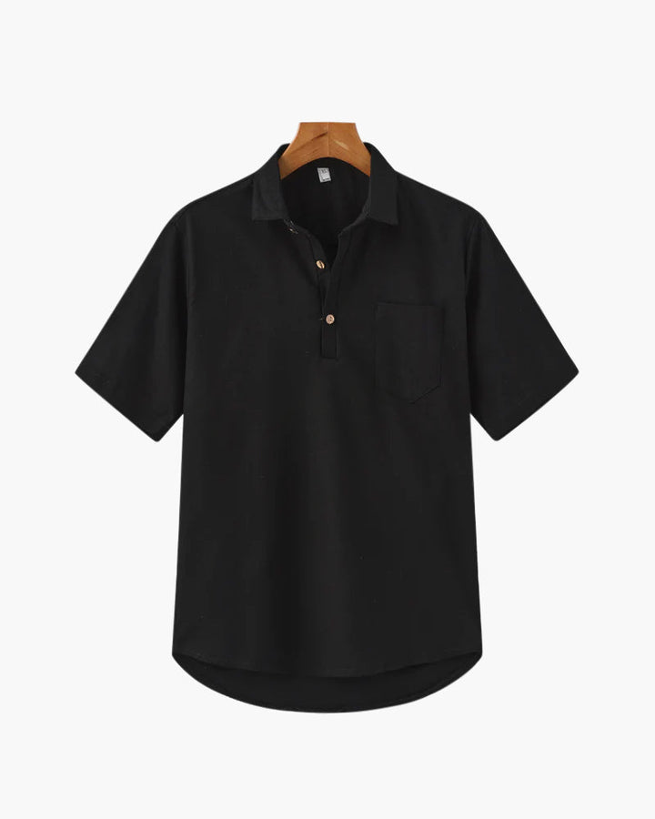 Polo en Lin en de Thiago Zomerse pour Hommes avec Poche Pratique