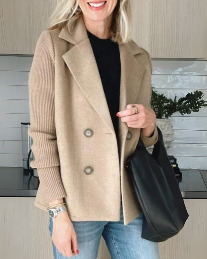 Vaida | Blazer décontracté de luxe pour femmes avec des manches tricotées - Élégante, douce et à la mode.