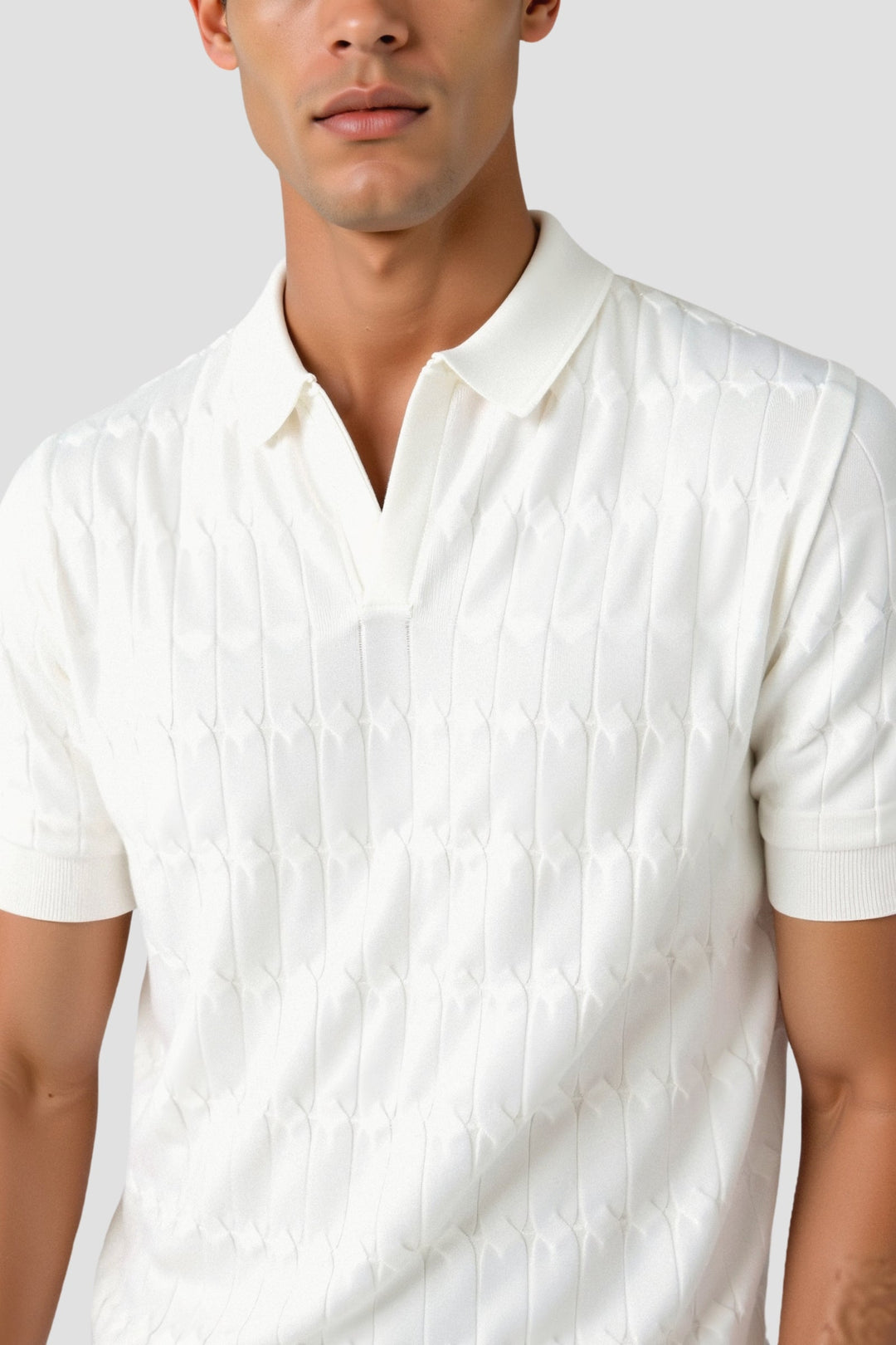 Chemise polo élégante pour homme en blanc - Style intemporel et confort