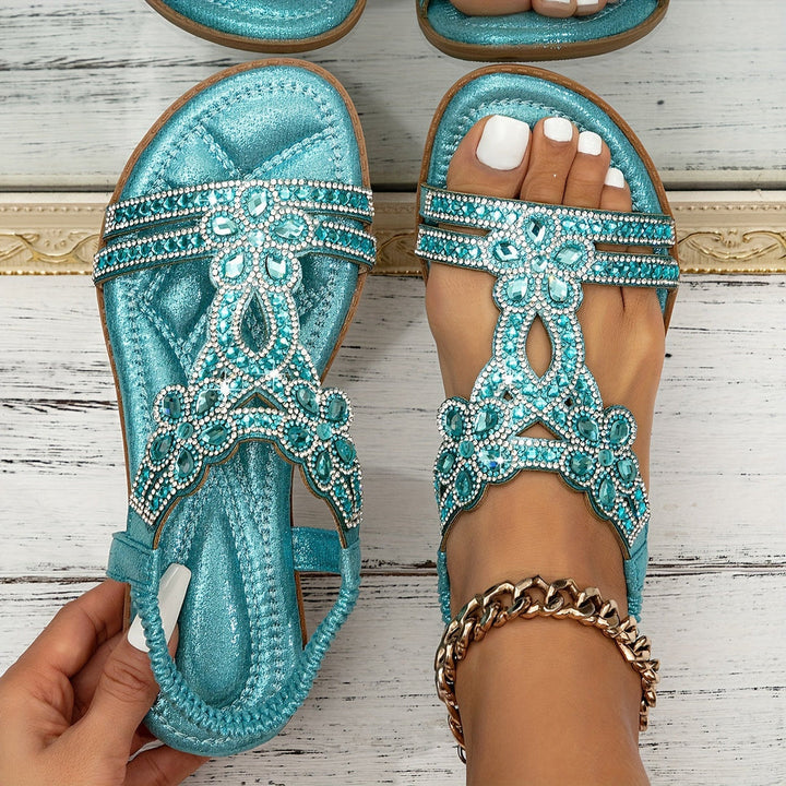 Sandales élégantes Melisende pour femmes avec de magnifiques fleurs en strass pour un look élégant.