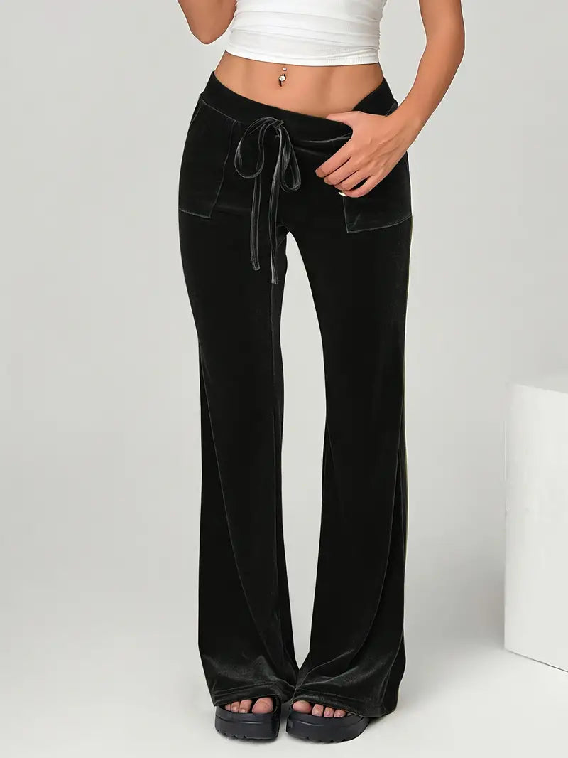 Agatha - Luxueux pantalon large en velours pour femme
