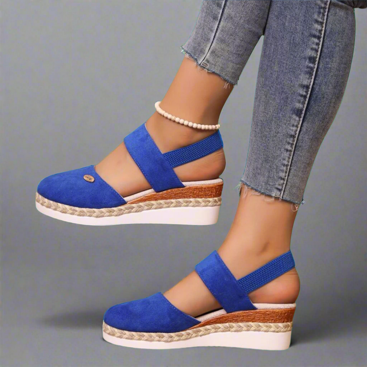 Philippa - Sandales élégantes pour femmes avec des bandes larges confortables et un talon compensé tendance
