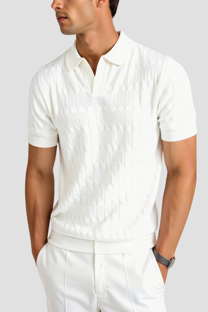 Chemise polo élégante pour homme en blanc - Style intemporel et confort