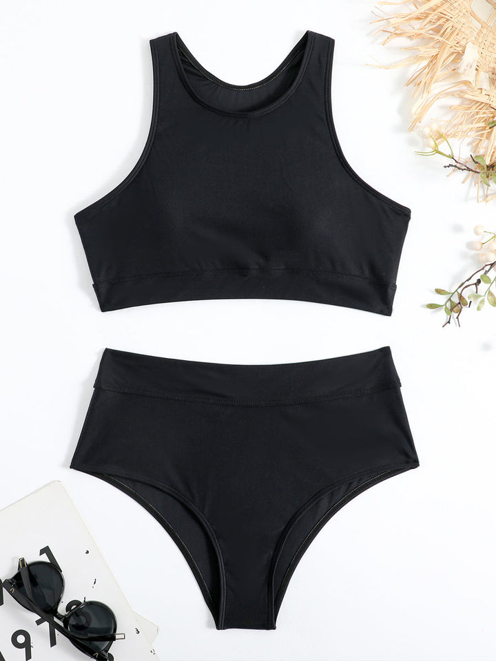 Eleganter Damen-Zomer-Badeanzug mit Hohem Bauchhinterteil - Zweiteiliges Set für stilvollen Strandlook