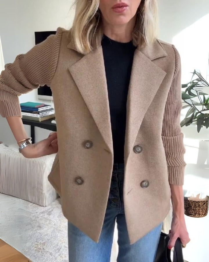 Vaida | Blazer décontracté de luxe pour femmes avec des manches tricotées - Élégante, douce et à la mode.