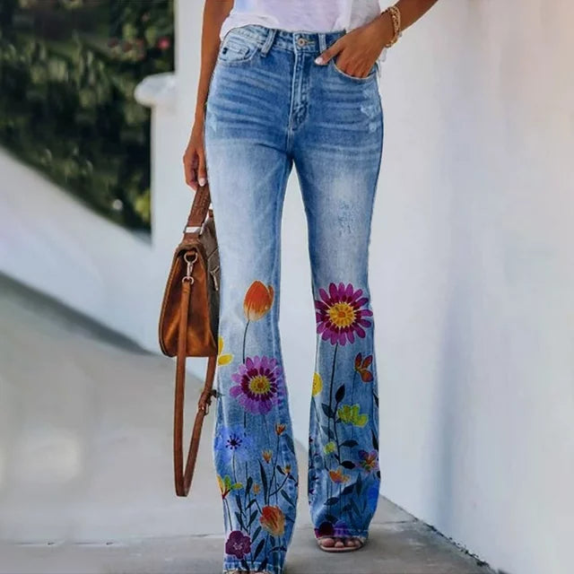 Ada - Jeans à fleurs avec style et confort