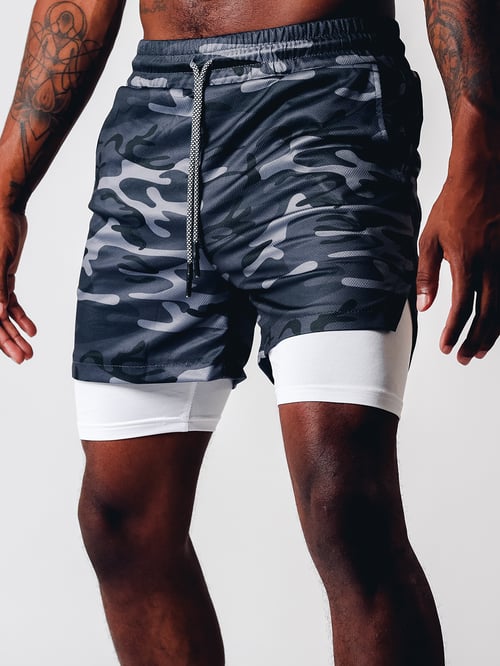 Shorts de fitness pour hommes avec double couche pour un confort accru