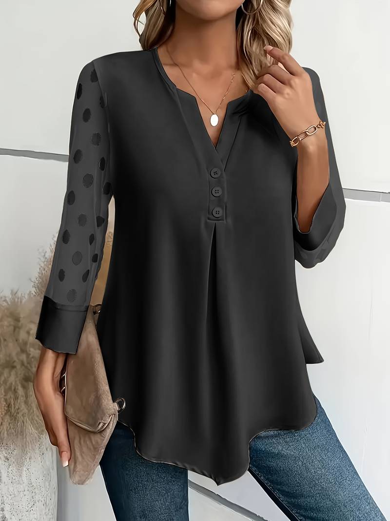 Kariselle | Blouse en maille à manches longues pour femmes - Top luxueux et respirant pour un look élégant