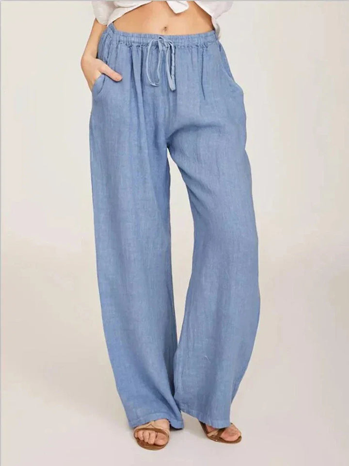 Elégant pantalon en coton et lin de Virginia