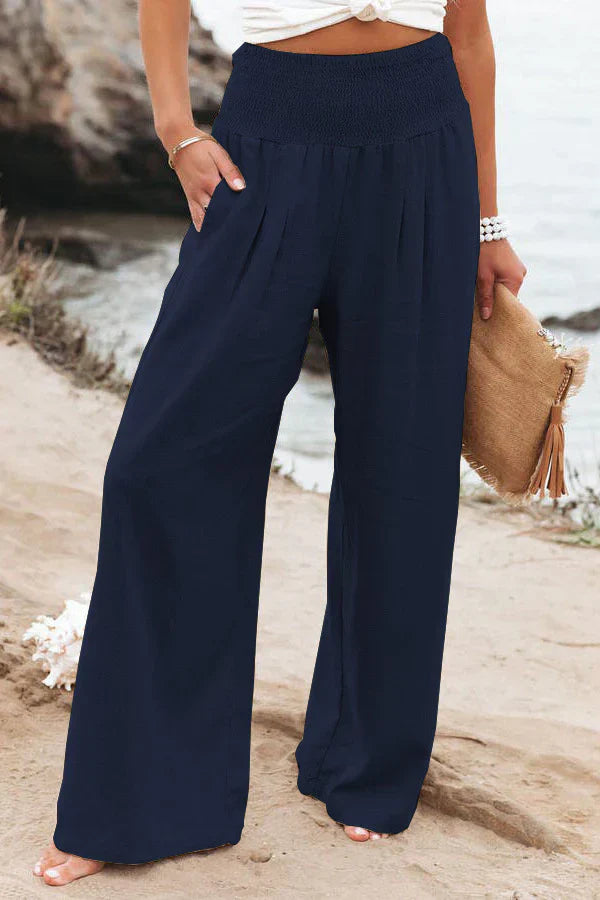 Élégant pantalon en coton et lin d'Alexandra