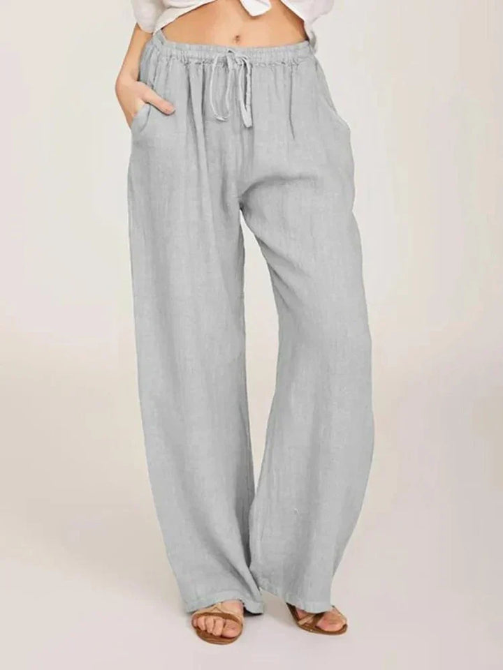 Elégant pantalon en coton et lin de Virginia