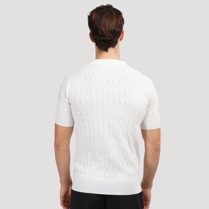 Polo Tricoté Élégant avec Texture Impressionnante