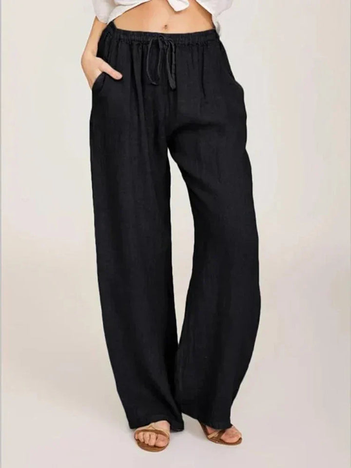 Elégant pantalon en coton et lin de Virginia