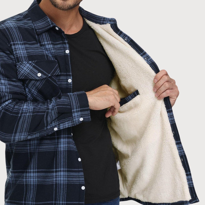 Bart™ Veste Chemise À Carreaux Doublée Sherpa Pour Homme - Veste Chauffer et Élégante Pour un Look Parfait