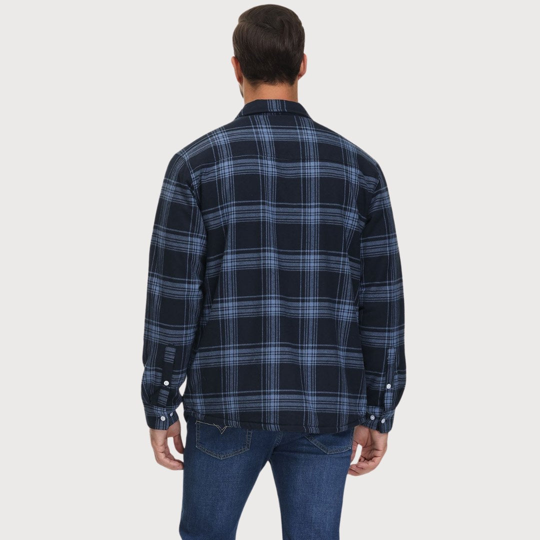 Bart™ Veste Chemise À Carreaux Doublée Sherpa Pour Homme - Veste Chauffer et Élégante Pour un Look Parfait