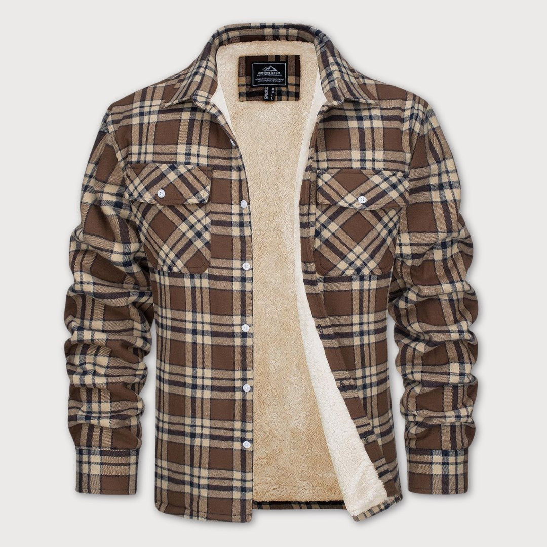 Bart™ Veste Chemise À Carreaux Doublée Sherpa Pour Homme - Veste Chauffer et Élégante Pour un Look Parfait