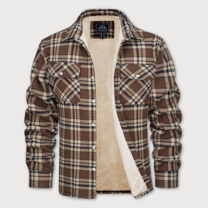 Bart™ Veste Chemise À Carreaux Doublée Sherpa Pour Homme - Veste Chauffer et Élégante Pour un Look Parfait