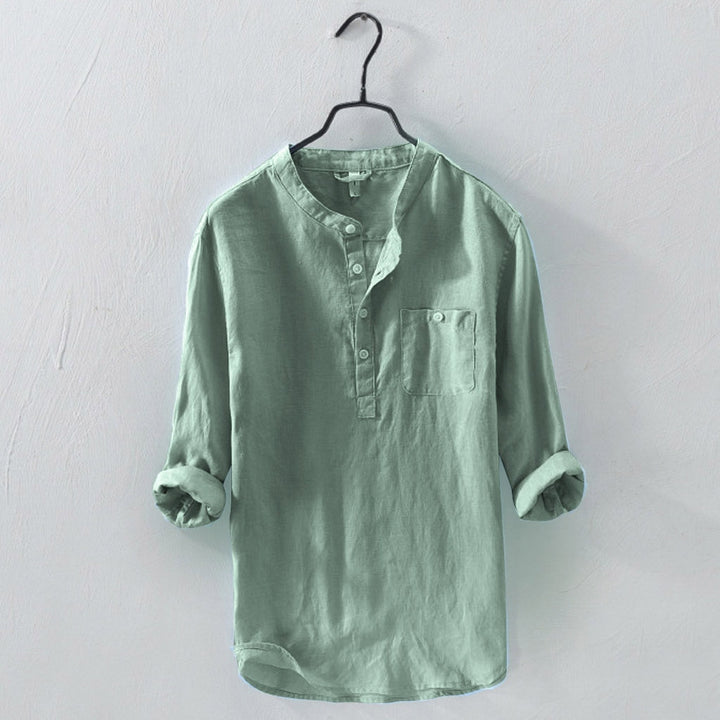 Chemise en Lin Élegante et Respirante pour Hommes - Décontractée et Élégante avec Boutonnage