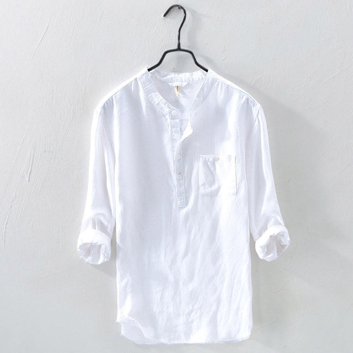 Chemise en Lin Élegante et Respirante pour Hommes - Décontractée et Élégante avec Boutonnage