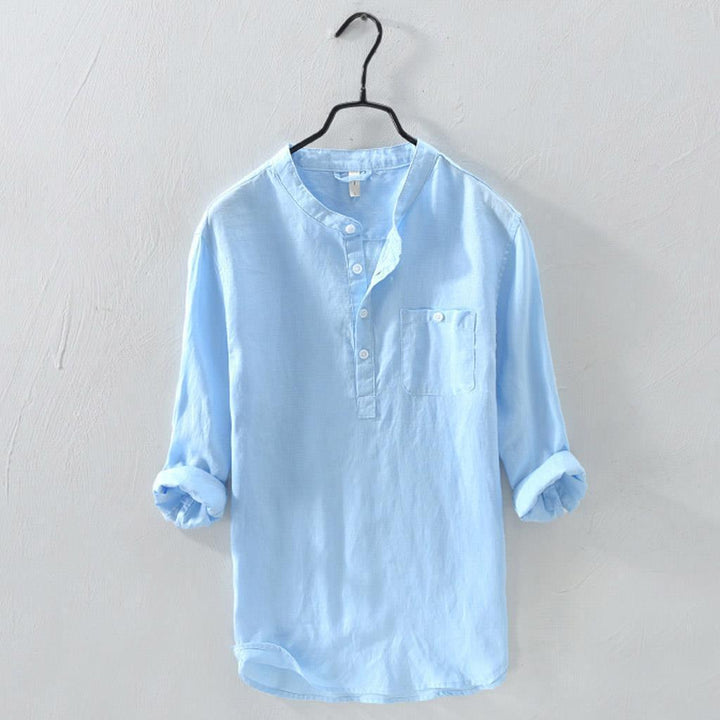 Chemise en Lin Élegante et Respirante pour Hommes - Décontractée et Élégante avec Boutonnage