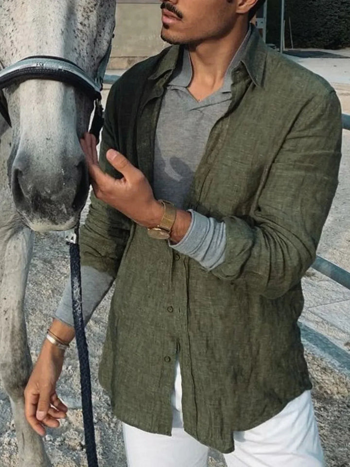 Chemise en Lin Breathable et Élégante avec Fermeture Boutonnée - Parfaite pour un Look Décontracté et Chic
