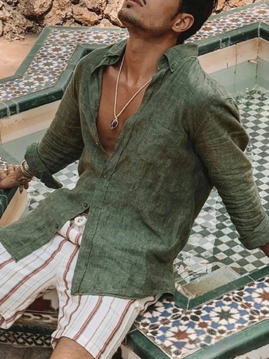 Chemise en Lin Breathable et Élégante avec Fermeture Boutonnée - Parfaite pour un Look Décontracté et Chic
