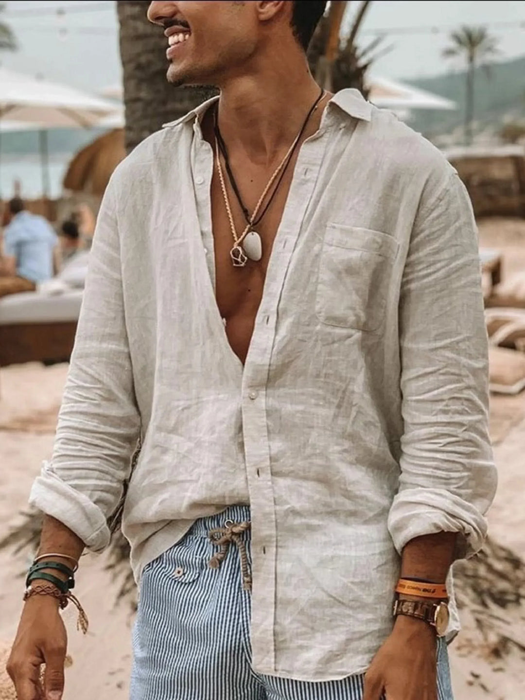 Chemise en Lin Breathable et Élégante avec Fermeture Boutonnée - Parfaite pour un Look Décontracté et Chic