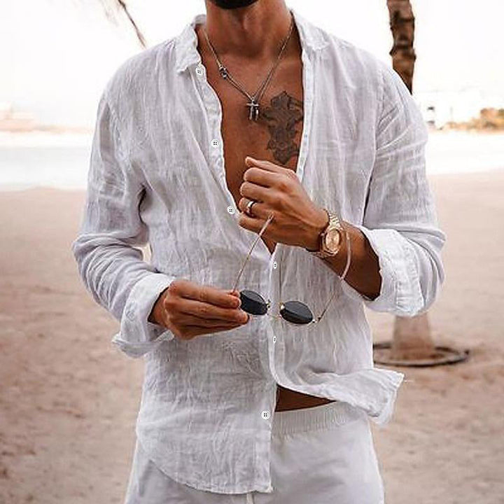 Chemise en Lin Cactus Élégante et Respirante pour Hommes pour un Look Frais et Confortable