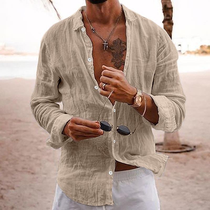 Chemise en Lin Cactus Élégante et Respirante pour Hommes pour un Look Frais et Confortable