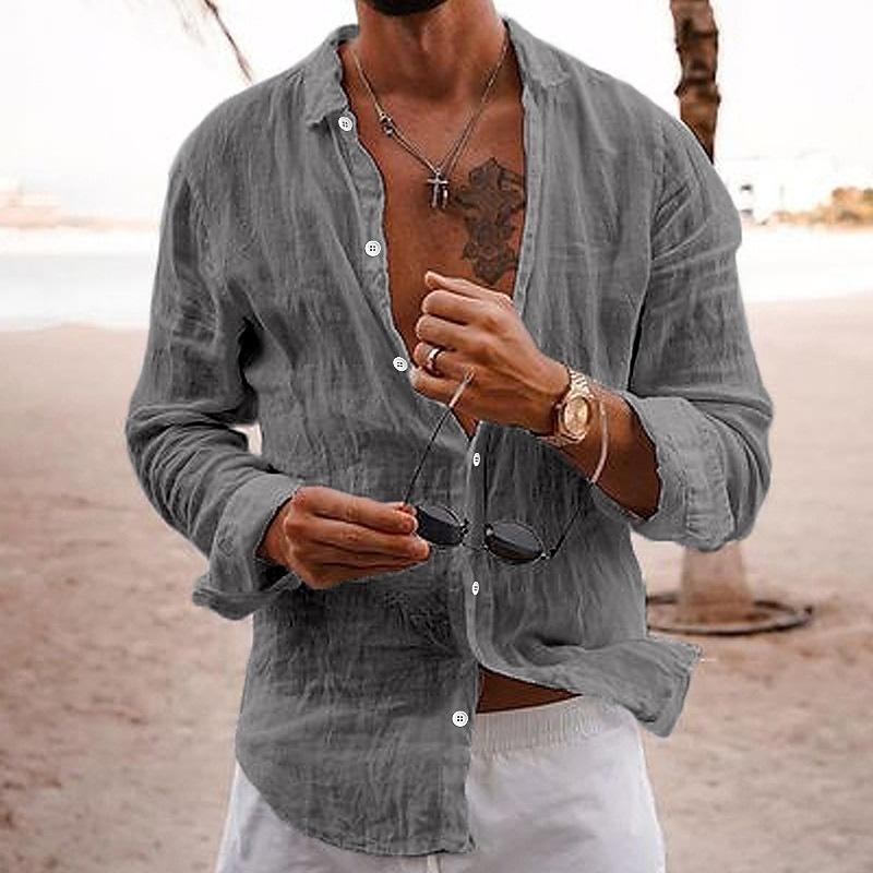 Chemise en Lin Cactus Élégante et Respirante pour Hommes pour un Look Frais et Confortable