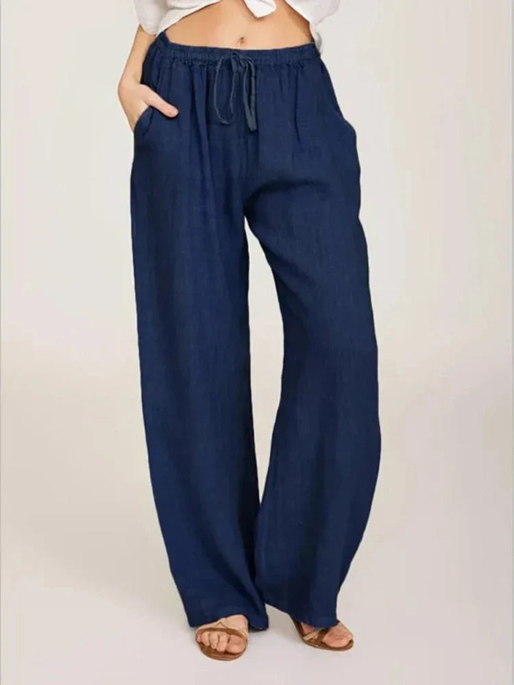 Elégant pantalon en coton et lin de Virginia