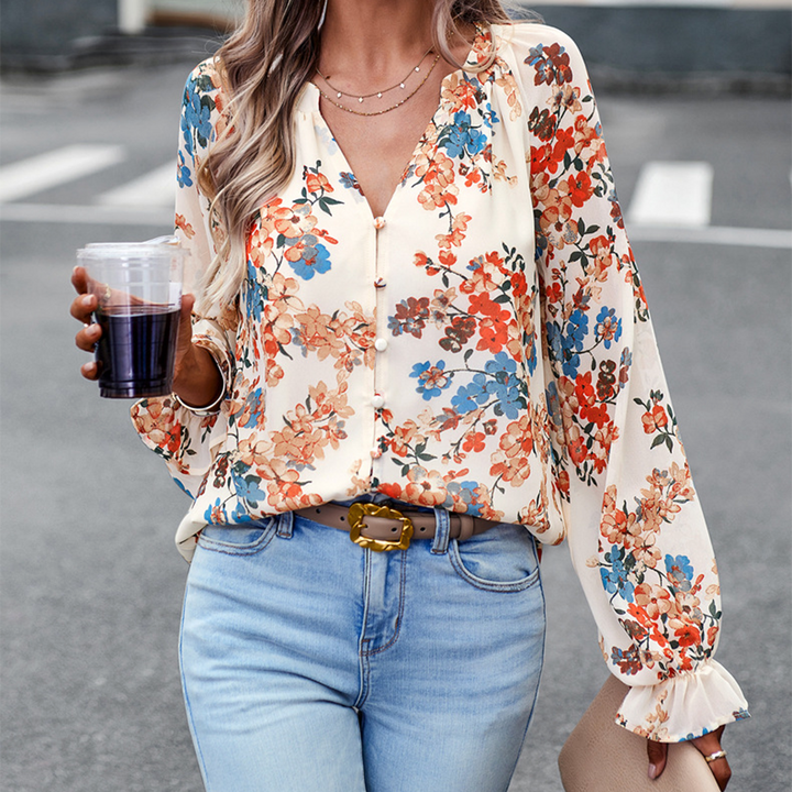 Blossom & Lace - Blouse Fleuri Élégante pour un Look Stylé