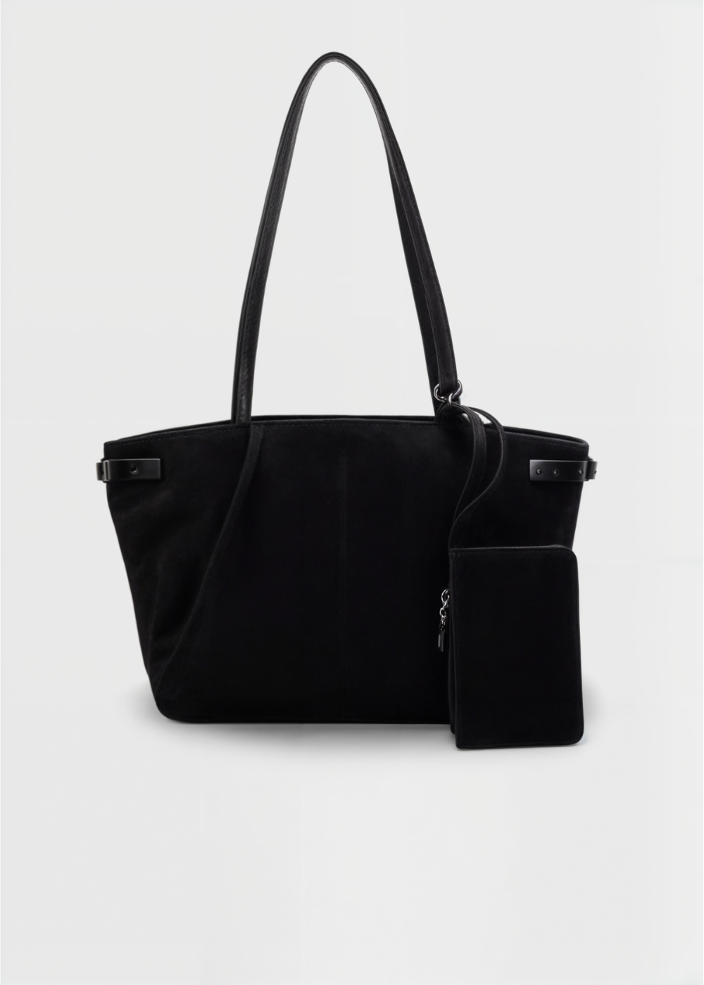 Sac à main Heidilyn Luxe en suede avec pochette assortie pour un look chic.