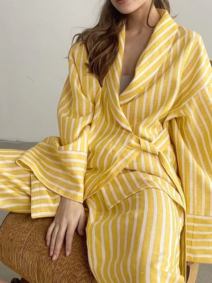 Ensemble Lounge Luxe CosyCotton - Pyjamas en Coton Confortable pour un Look Décontracté et Élégant
