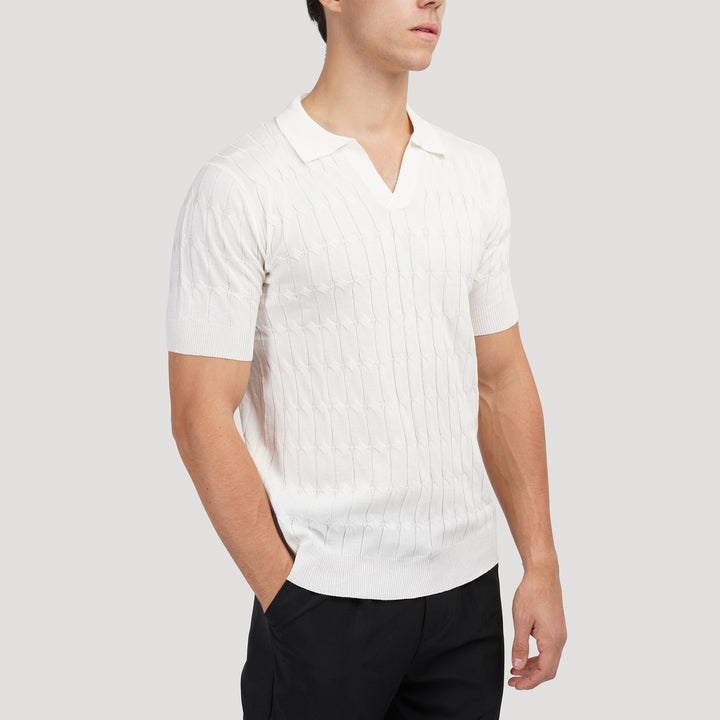 Polo Tricoté Élégant avec Texture Impressionnante