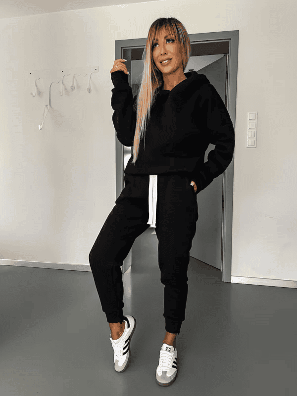 LoungeFit | Chic Tweed Lounge Jogging Suit Hoodie for Women