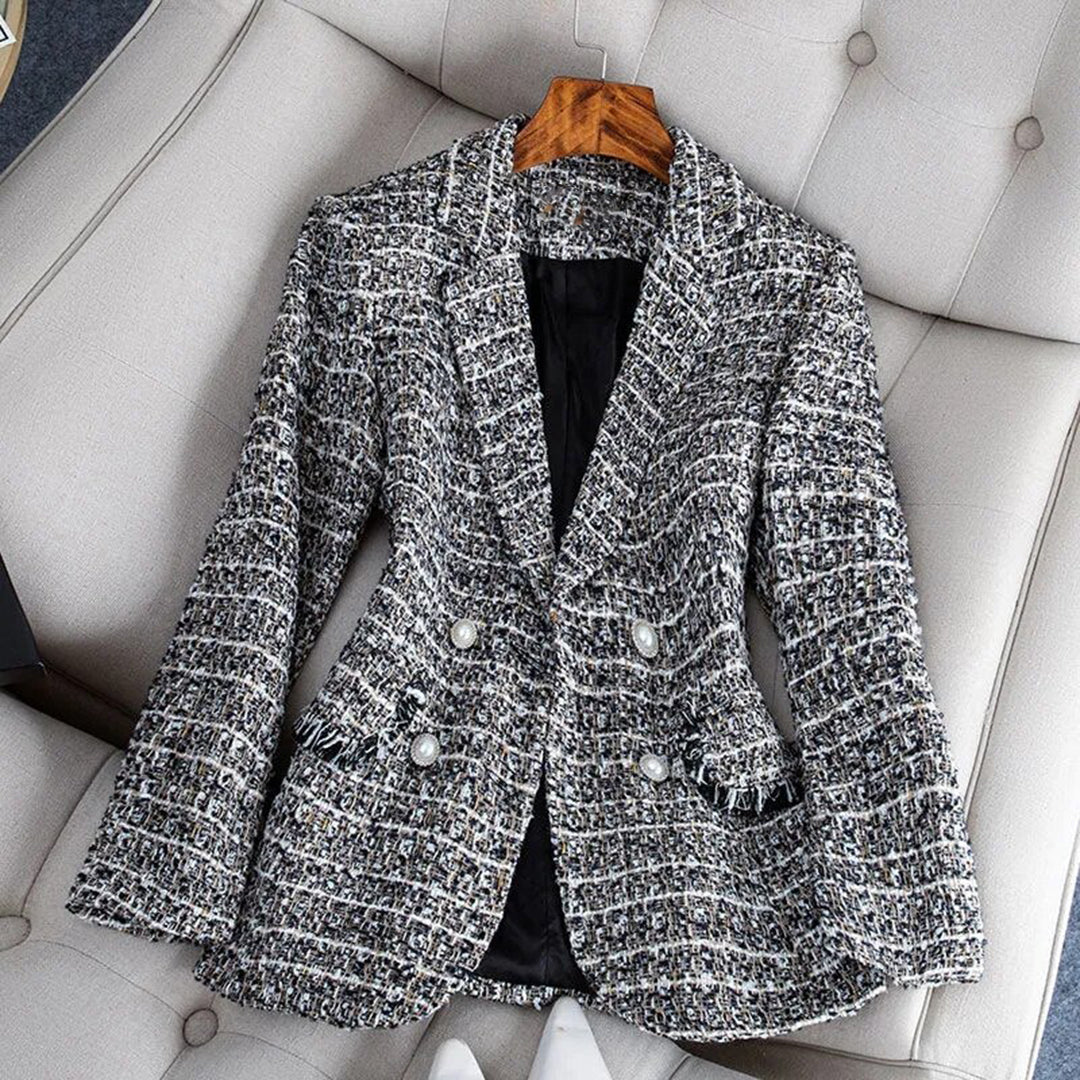 Blossom & Lace - Blazer pour femme à carreaux élégants et cintré pour un look chic.