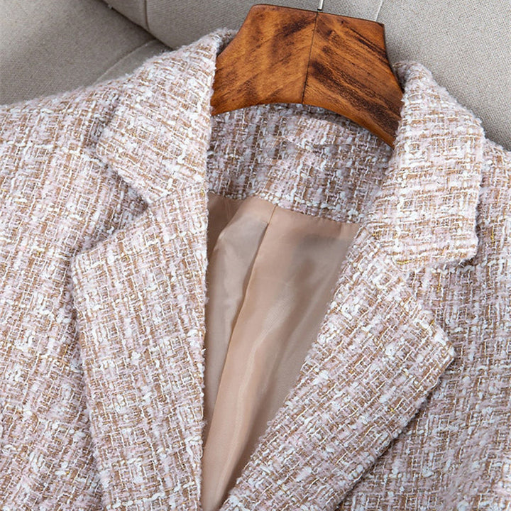 Blossom & Lace - Blazer pour femme à carreaux élégants et cintré pour un look chic.