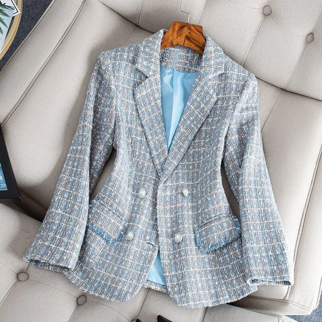 Blossom & Lace - Blazer pour femme à carreaux élégants et cintré pour un look chic.