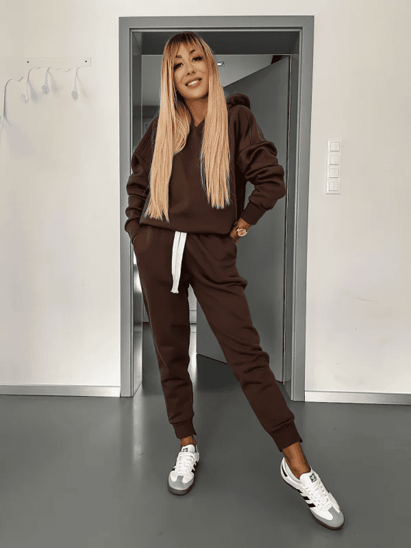 LoungeFit | Chic Tweed Lounge Jogging Suit Hoodie for Women