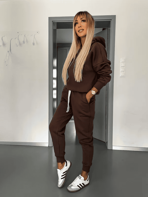 LoungeFit | Chic Tweed Lounge Jogging Suit Hoodie for Women