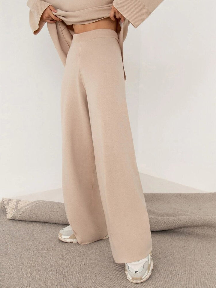Coton Doux - Ensemble élégant à 2 pièces avec col roulé asymétrique pour un look stylé.