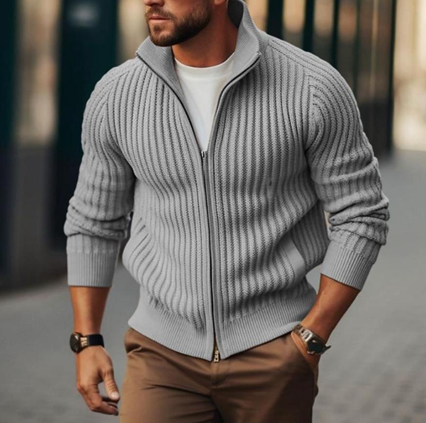 Joseph™ Gilet Tricoté de Luxe avec Fermeture Éclair pour Style et Confort